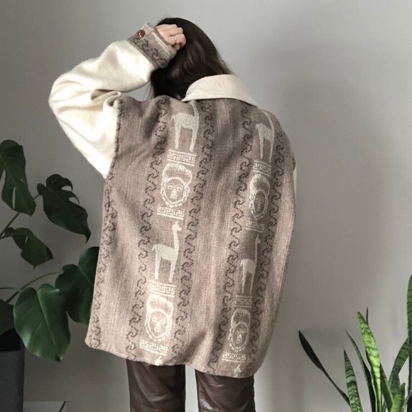 Wool woven blanket jacket / men’s XL - Picture 9 of 9